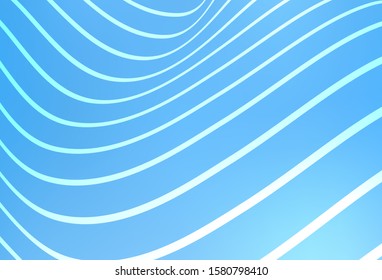 Light BLUE vector template with curved lines. Geometric illustration in Origami style with gradient.  Pattern for your business design.