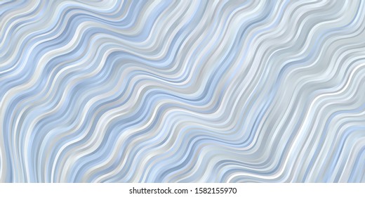 Light BLUE vector template with curved lines. Colorful illustration in abstract style with bent lines. Template for cellphones.