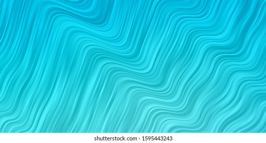 Light BLUE vector template with curved lines. Colorful abstract illustration with gradient curves. Pattern for websites, landing pages.