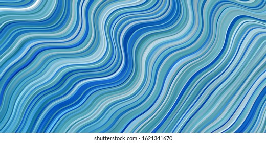 Light BLUE vector template with curved lines. Colorful abstract illustration with gradient curves. Smart design for your promotions.