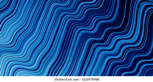 Light BLUE vector template with curved lines. Abstract gradient illustration with wry lines. Template for your UI design.