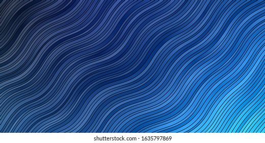 Light BLUE vector template with curved lines. Bright sample with colorful bent lines, shapes. Best design for your ad, poster, banner.
