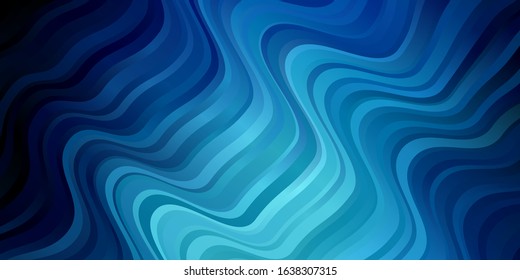 Light BLUE vector template with curved lines. Illustration in halftone style with gradient curves. Best design for your posters, banners.