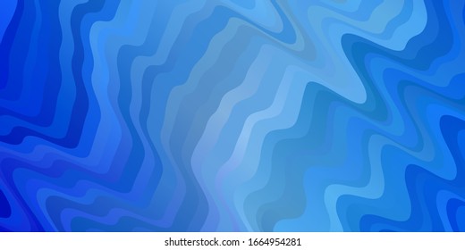 Light BLUE vector template with curved lines. Bright illustration with gradient circular arcs. Pattern for websites, landing pages.