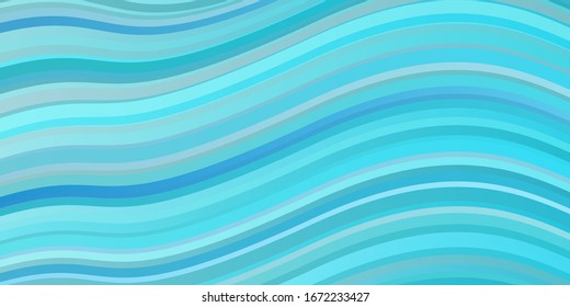 Light BLUE vector template with curved lines. Abstract illustration with gradient bows. Best design for your posters, banners.