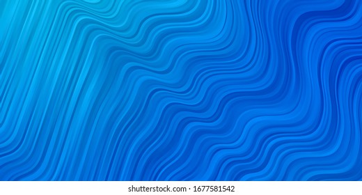Light BLUE vector template with curved lines. Colorful illustration with curved lines. Template for your UI design.