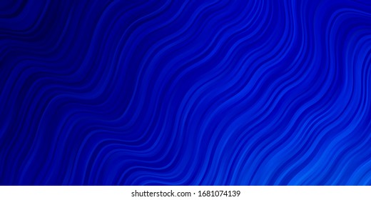 Plantilla vectorial AZUL claro con líneas curvas. Ilustración degradada en estilo simple con arcos. Diseño para su promoción empresarial.