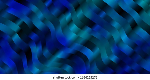 Plantilla vectorial AZUL claro con líneas curvas. Ilustración en estilo abstracto con degradado curvado. Patrón para sitios web, páginas de inicio.