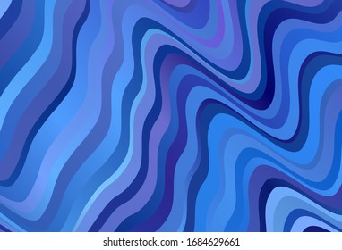 Light BLUE vector template with curved lines. Geometric illustration in abstract style with gradient.  A completely new template for your design.