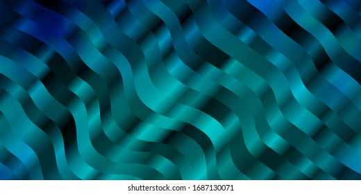 Light BLUE vector template with curved lines. Colorful abstract illustration with gradient curves. Pattern for ads, commercials.