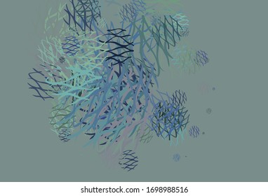 Light BLUE vector template with curved lines. A circumflex abstract illustration with gradient. A new texture for your  ad, booklets, leaflets.