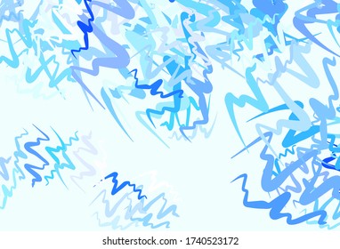 Plantilla de vector BLUE claro con líneas curvas. Ilustración abstracta colorida con líneas de degradado. Una plantilla completamente nueva para su diseño.