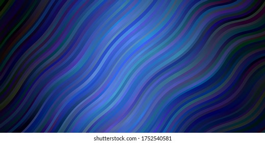 Light BLUE vector template with curved lines. Colorful illustration in circular style with lines. Best design for your ad, poster, banner.