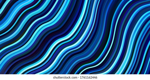 Light BLUE vector template with curved lines. Abstract illustration with bandy gradient lines. Pattern for commercials, ads.