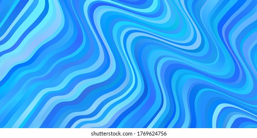 Light BLUE vector template with curved lines. Bright sample with colorful bent lines, shapes. Best design for your posters, banners.