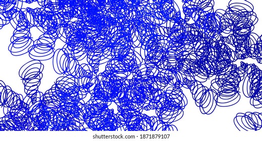 Light blue vector template with curved lines. Colorful illustration in abstract style with bent lines. Pattern for commercials, ads.