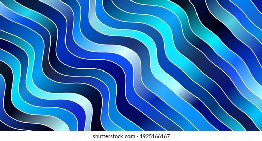 Light BLUE vector template with curved lines. Abstract gradient illustration with wry lines. Best design for your ad, poster, banner.