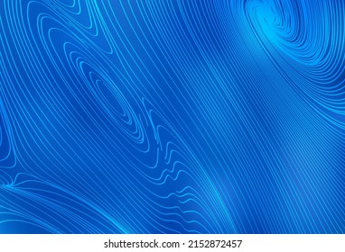 Plantilla de vector BLUE claro con líneas curvas. Ilustración colorida brillante en un estilo de curva simple. Textos para folletos, folletos.