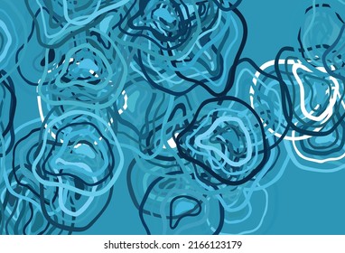 Light BLUE vector template with curved lines. Glitter abstract illustration with wry lines. Colorful wave pattern for your design.