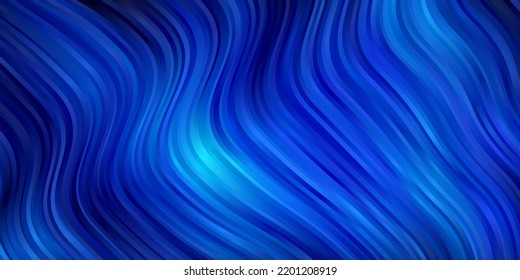 Light BLUE vector template with curved lines. Bright sample with colorful bent lines, shapes. Pattern for ads, commercials.