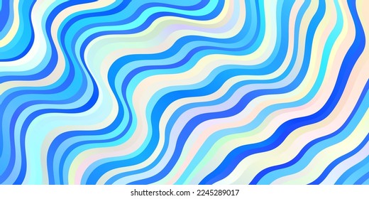 Plantilla de vector BLUE claro con líneas curvas. Ilustración colorida en estilo abstracto con líneas dobladas. Diseño para su promoción comercial.