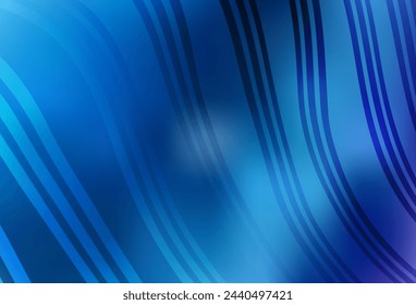 Plantilla de vector AZUL claro con líneas curvas. Una ilustración abstracta circunfleja con degradado. Patrón para el diseño de su negocio.