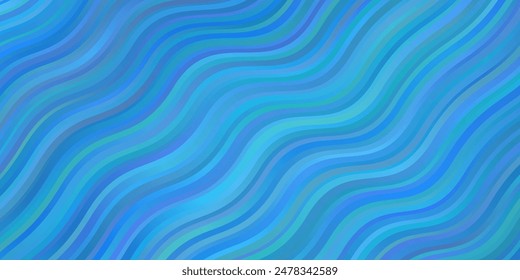Light BLUE vector template with curved lines. Colorful illustration, which consists of curves. Pattern for websites, landing pages.