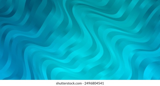 Light BLUE vector template with curved lines. Abstract illustration with gradient bows. Pattern for booklets, leaflets.