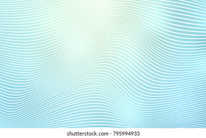 Light BLUE vector template with curved ribbons. Glitter abstract illustration with wry lines. Pattern for your business design.