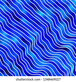 Light BLUE vector template with curves. Abstract illustration with gradient bows. Smart design for your promotions.