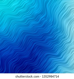 Light BLUE vector template with curves. Colorful illustration with curved lines. Pattern for booklets, leaflets.