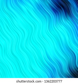 Light BLUE vector template with curves. Abstract illustration with bandy gradient lines. Pattern for busines booklets, leaflets