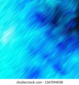 Light BLUE vector template with curves. Colorful illustration in circular style with lines. Pattern for busines booklets, leaflets