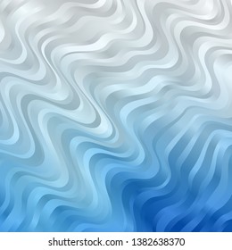 Light BLUE vector template with curves. Colorful geometric sample with gradient curves.  Design for your business promotion.