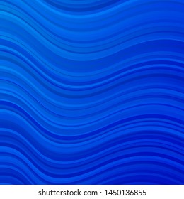 Light BLUE vector template with curves. Colorful illustration with curved lines. Template for cellphones.