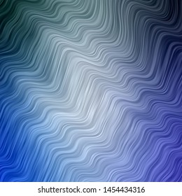Light BLUE vector template with curves. Abstract illustration with bandy gradient lines. Pattern for ads, commercials.