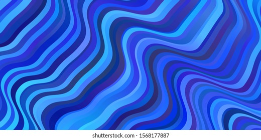 Light BLUE vector template with curves. Colorful geometric sample with gradient curves.  Pattern for ads, commercials.