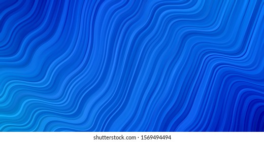 Light BLUE vector template with curves. Abstract illustration with gradient bows. Smart design for your promotions.