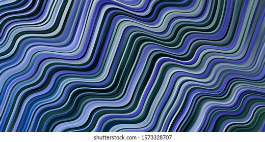 Light BLUE vector template with curves. Abstract illustration with bandy gradient lines. Pattern for ads, commercials.