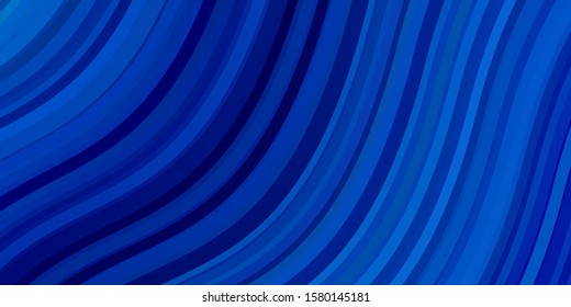 Light BLUE vector template with curves. Colorful geometric sample with gradient curves.  Template for your UI design.