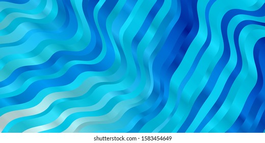 Light BLUE vector template with curves. Colorful illustration, which consists of curves. Pattern for commercials, ads.