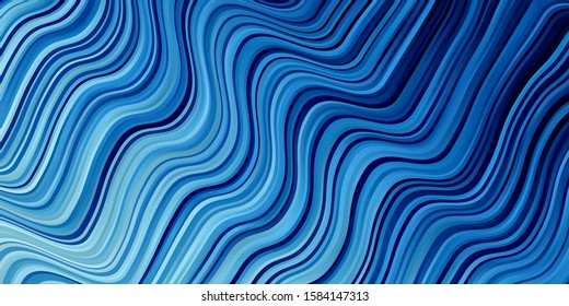 Light BLUE vector template with curves. Brand new colorful illustration with bent lines. Design for your business promotion.
