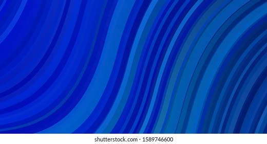 Light BLUE vector template with curves. Colorful illustration in circular style with lines. Template for cellphones.