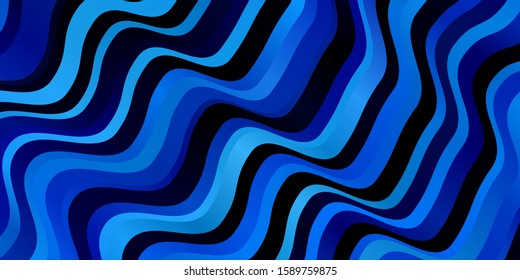 Light BLUE vector template with curves. Colorful illustration in circular style with lines. Pattern for websites, landing pages.