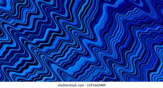 Light BLUE vector template with curves. Abstract illustration with bandy gradient lines. Pattern for business booklets, leaflets