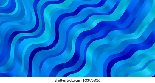 Light BLUE vector template with curves. Colorful illustration, which consists of curves. Design for your business promotion.