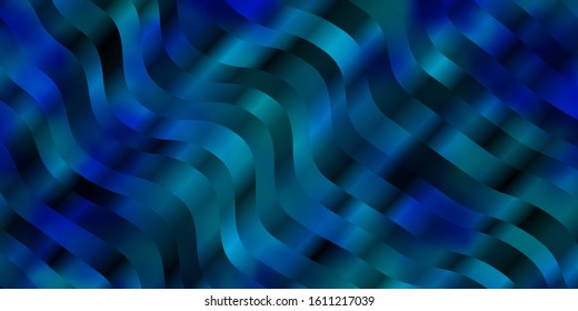 Light BLUE vector template with curves. Colorful geometric sample with gradient curves.  Pattern for websites, landing pages.