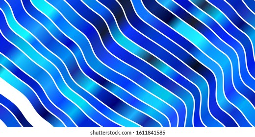 Light BLUE vector template with curves. Abstract illustration with gradient bows. Pattern for websites, landing pages.