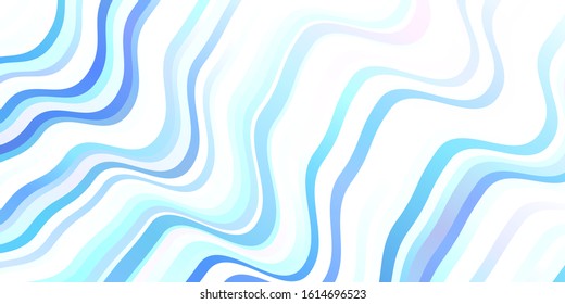 Light BLUE vector template with curves. Colorful illustration in abstract style with bent lines. Pattern for commercials, ads.