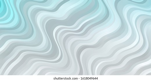 Light BLUE vector template with curves. Abstract illustration with bandy gradient lines. Pattern for business booklets, leaflets